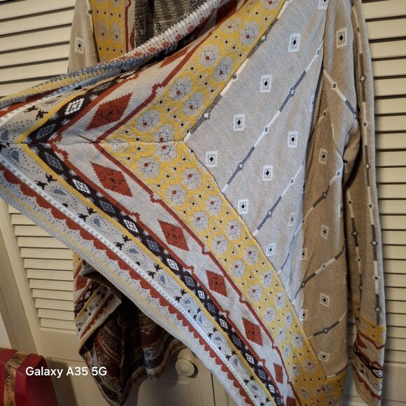 Anthropologie Freeway Open Front Draped Aztec/Bohemian Cardigan, Size S, #3035 - Picture 2 of 6